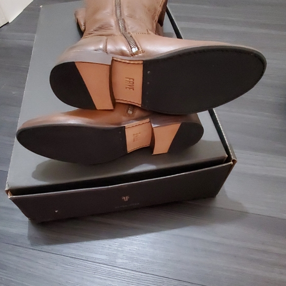 Frye Shirley Over the Knee Brown Leather Boots - Picture 6 of 8